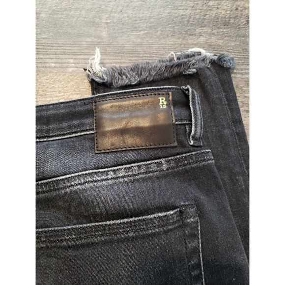 R13 Boy Skinny Jeans in Albany Black Denim Sz 25 R13W0086-230 Mid-Rise (E - Picture 10 of 10